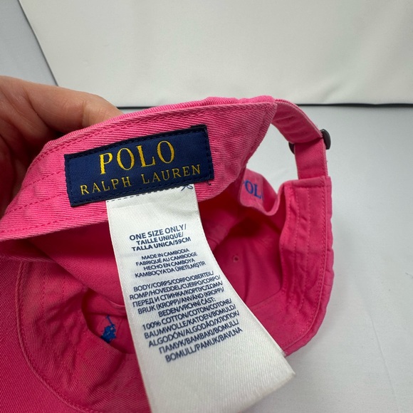 Polo Ralph Lauren Pink Hat Cap Baseball Hat Pink Preppy Coastal One Size - Picture 6 of 6